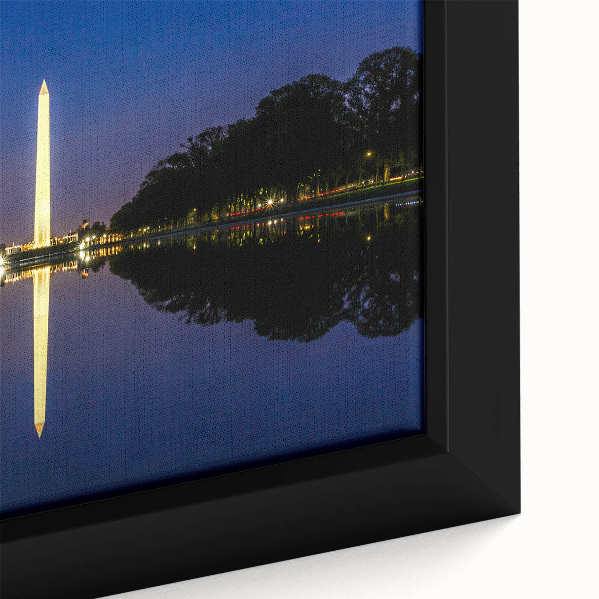 Black wall art featuring a textured close-up of the Washington DC monument in vibrant colors, ideal for living room decor.