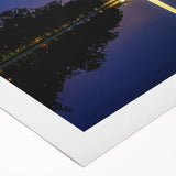 Art deco poster of Washington DC monuments in muted sepia tones on rolled canvas, suitable for dining room wall art.