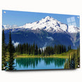 Acrylic print of Mount Rainier in muted earth tones, suitable for bedroom or dining room decor.