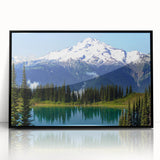 Large abstract wall art of Mount Rainier in muted earth tones on a framed acrylic, ideal for modern living room decor.