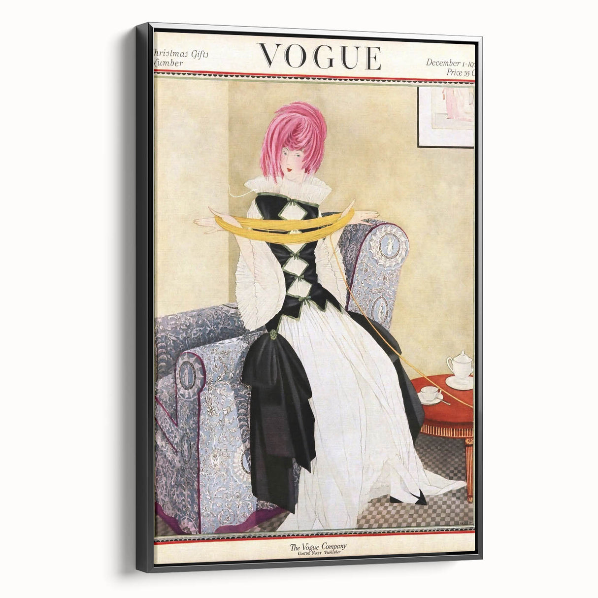 Vintage Vogue Cover Art - Elegant Retro Fashion Illustration Print
