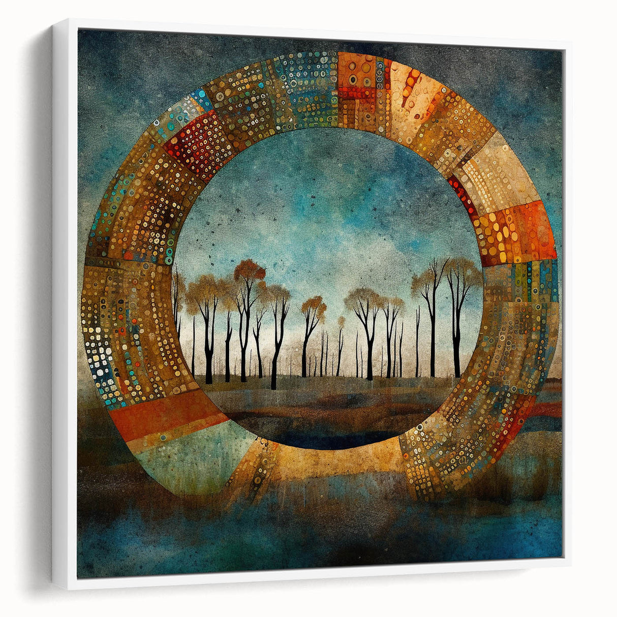 Modern Dining Room Art - Abstract Rustic Landscape Canvas Print