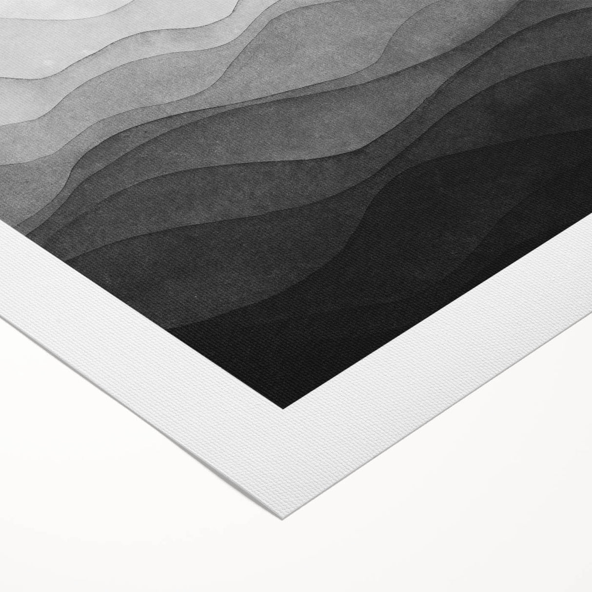 Black and White Office Wall Art – Abstract Gradient Landscape