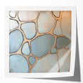 Abstract geometric photo print mockup set showcasing glossy textures and vibrant colors, ideal for modern decor or design presentations. The arrangement highlights unique shapes and patterns, making it a stylish addition to any artistic space.