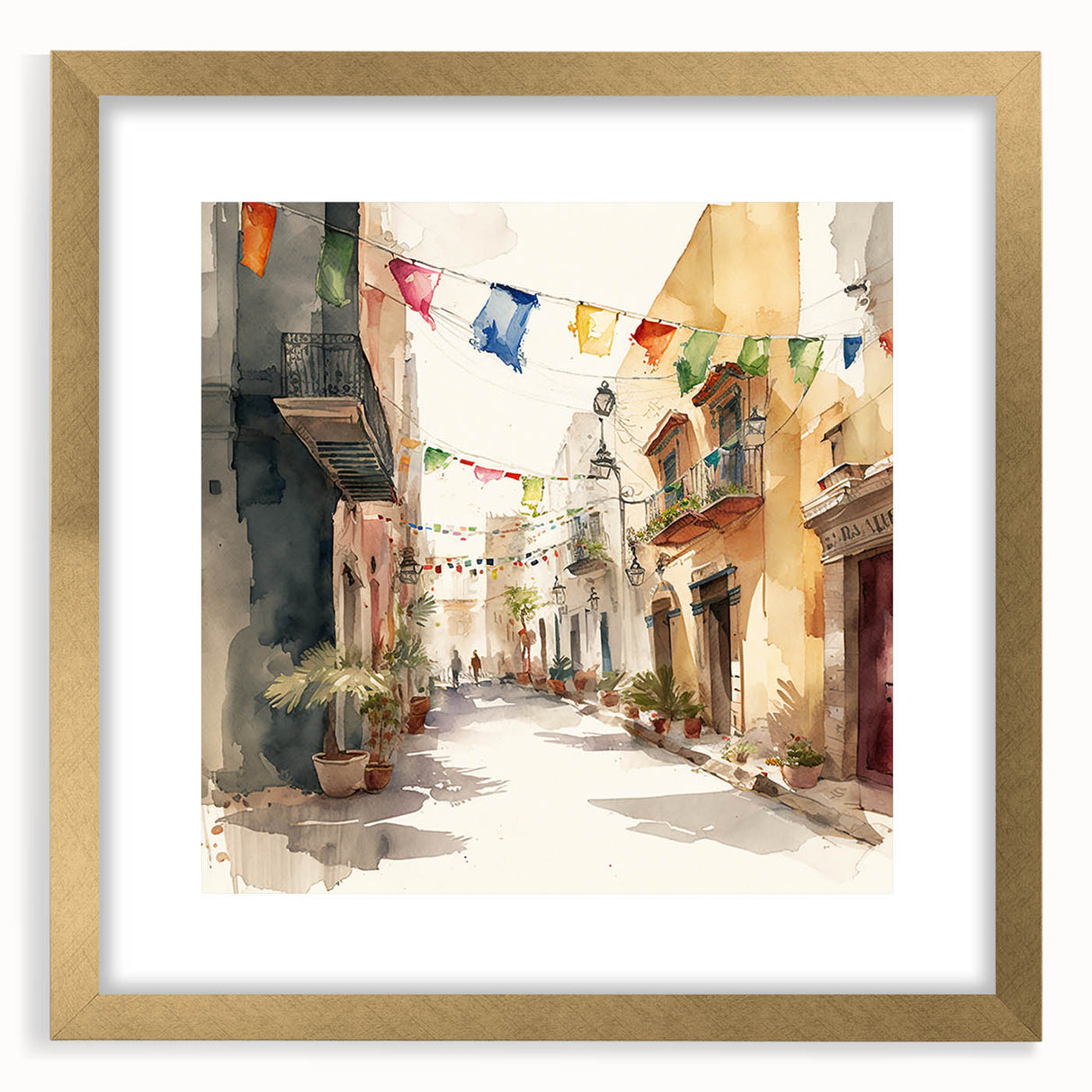 Cinco de Mayo Art Prints - Colorful Mexican Street Scene Wall Decor