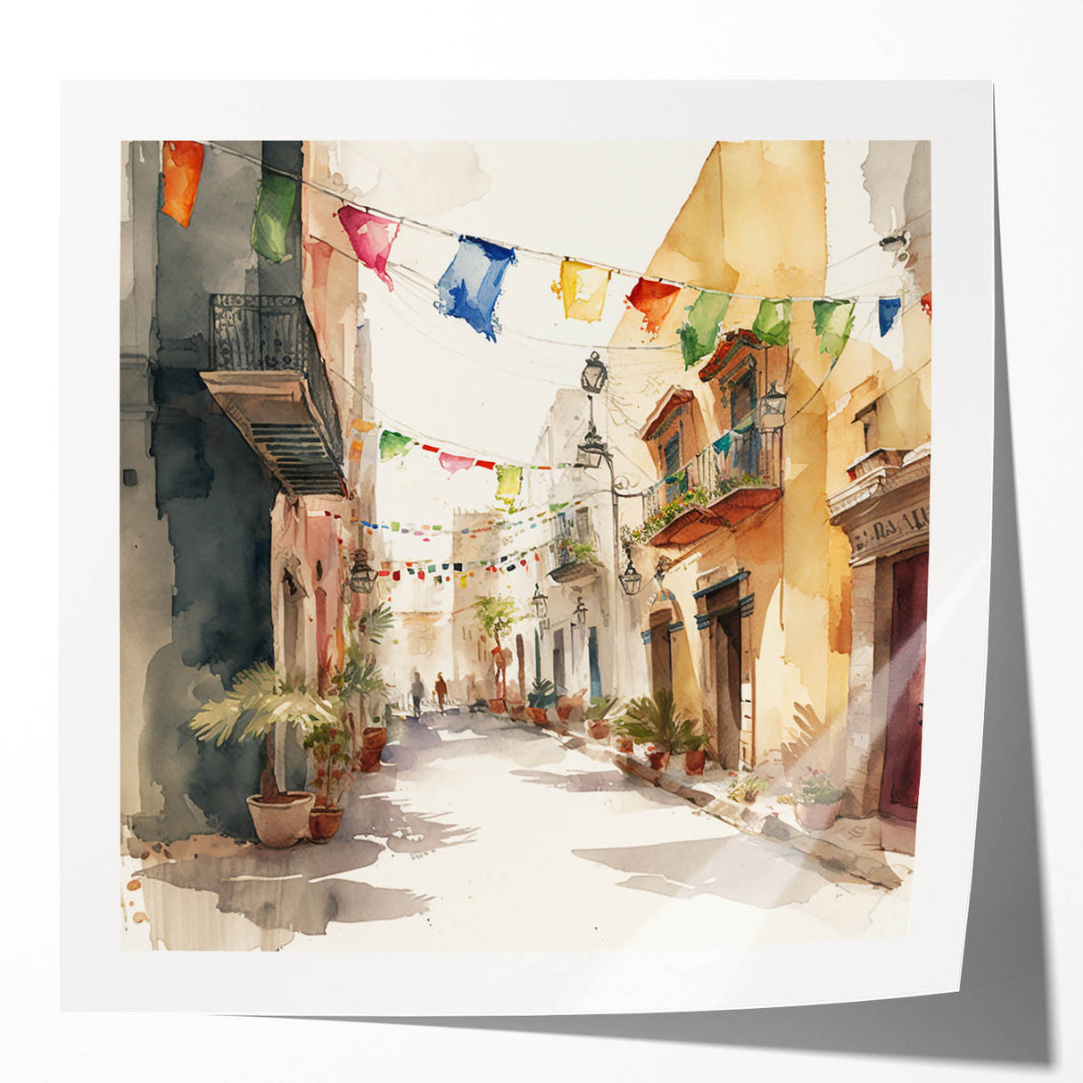 Cinco de Mayo Art Prints - Colorful Mexican Street Scene Wall Decor
