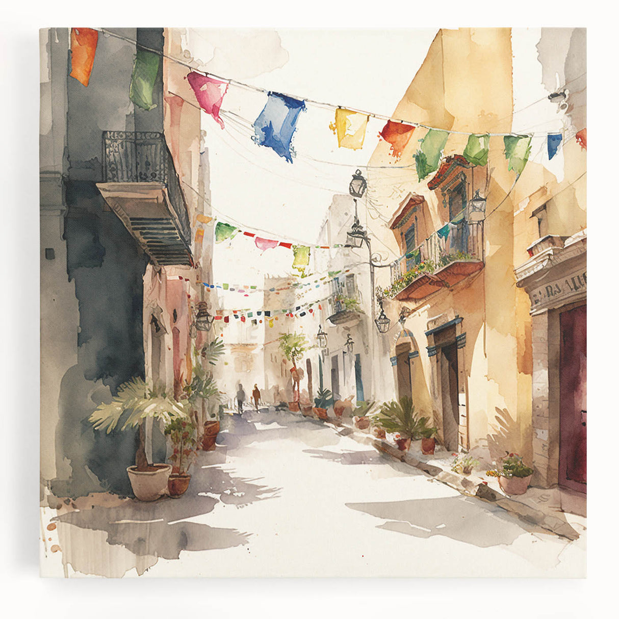 Cinco de Mayo Art Prints - Colorful Mexican Street Scene Wall Decor