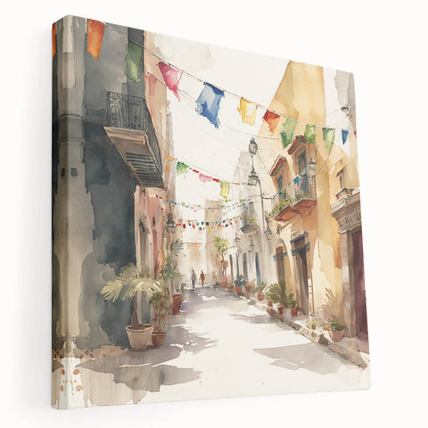 Cinco de Mayo Art Prints - Colorful Mexican Street Scene Wall Decor