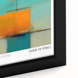 Close-up of a textured, extra large black wall art on canvas depicting vibrant, colorful abstract shapes.