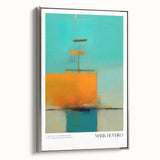 Framed canvas of a Mark Rothko-inspired landscape painting featuring bold, colorful blocks.