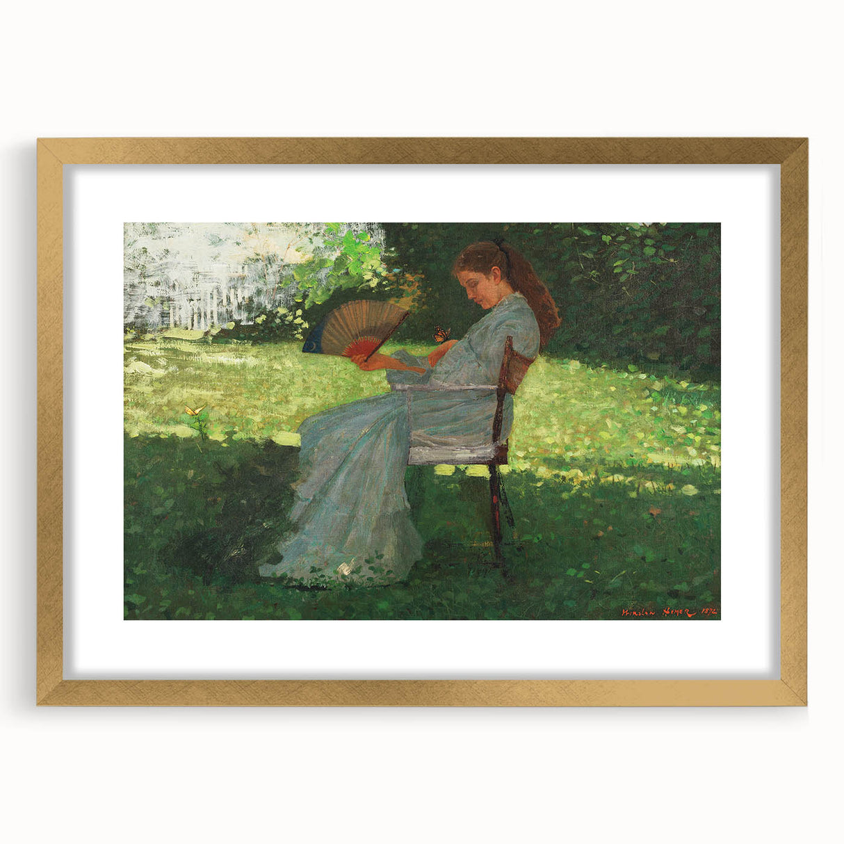 Realism Art Print – The Butterfly by Winslow Homer | Realistic Wall Art