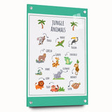 Jungle Animals Kids Educational Wall Art – Learning Poster