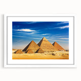 Extra large textured abstract art print of African scenery in muted earth tones, framed with a white mat.