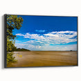 Black and white framed canvas of Ethiopian landscape, ideal for bedroom wall art.