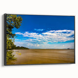 Black and white framed canvas of Ethiopian landscape, ideal for bedroom wall art.