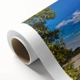 Art Deco style poster of Ethiopian scenery in muted earth tones on rolled canvas, ideal for nursery wall art.