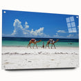 Acrylic print of a Kenyan landscape in earth tones, ideal for bedroom or dining room decor.