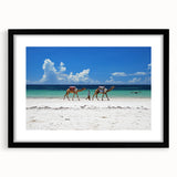 Abstract art print of a vibrant Kenyan landscape on a large canvas, featuring textured colors, ideal for living room decor.