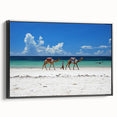 Black and white framed canvas of a Kenyan landscape, ideal for bedroom wall art.