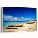 Framed canvas depicting a vintage-style Madagascar landscape in muted earth tones, suitable as wall art for a bedroom.