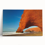 Large black and white stretched canvas of Moroccan scenery, ideal for kitchen wall art or bedroom decor.