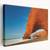 Large canvas print depicting a Moroccan landscape in warm earth tones, suitable for kitchen wall art.