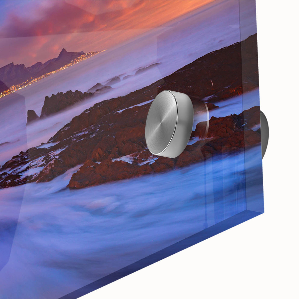 Large abstract wall art featuring a South African landscape in muted earth tones on acrylic glass.