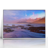 Acrylic print of a South African landscape in art deco style, using muted earth tones, ideal for modern art wall decor.