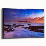 Black and white framed canvas featuring a vintage-style African landscape, ideal for bedroom wall decor.