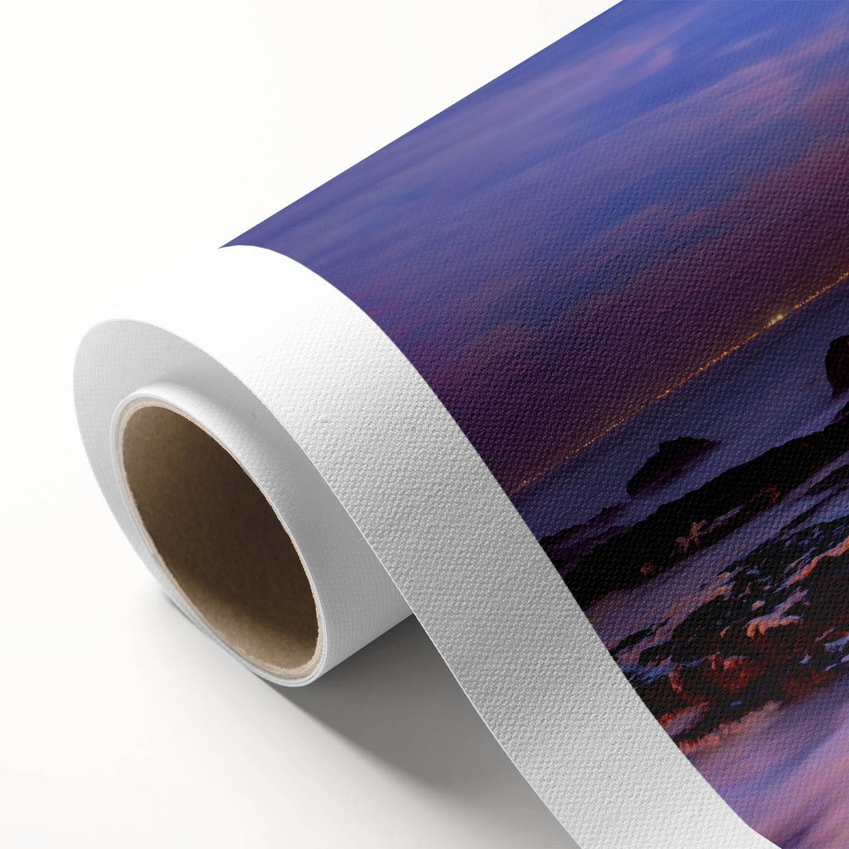 Art deco poster of a South African landscape on rolled canvas, featuring earthy tones, ideal for nursery wall art.