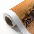 Art deco poster of Tanzanian scenery in muted earth tones on rolled canvas, ideal for nursery wall art.