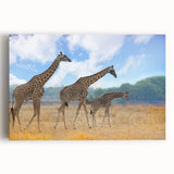 Black and white landscape of African scenery on large stretched canvas, suitable for kitchen wall art.
