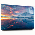Antarctic landscape on large acrylic glass, featuring icy blue and white tones, suitable for bedroom or dining room decor.