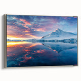 Framed canvas landscape art paintings depicting a monochrome Antarctic scene with hints of color, ideal for office decor.