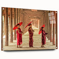 Acrylic print of a Cambodian landscape in muted earth tones, ideal for dining room decor.