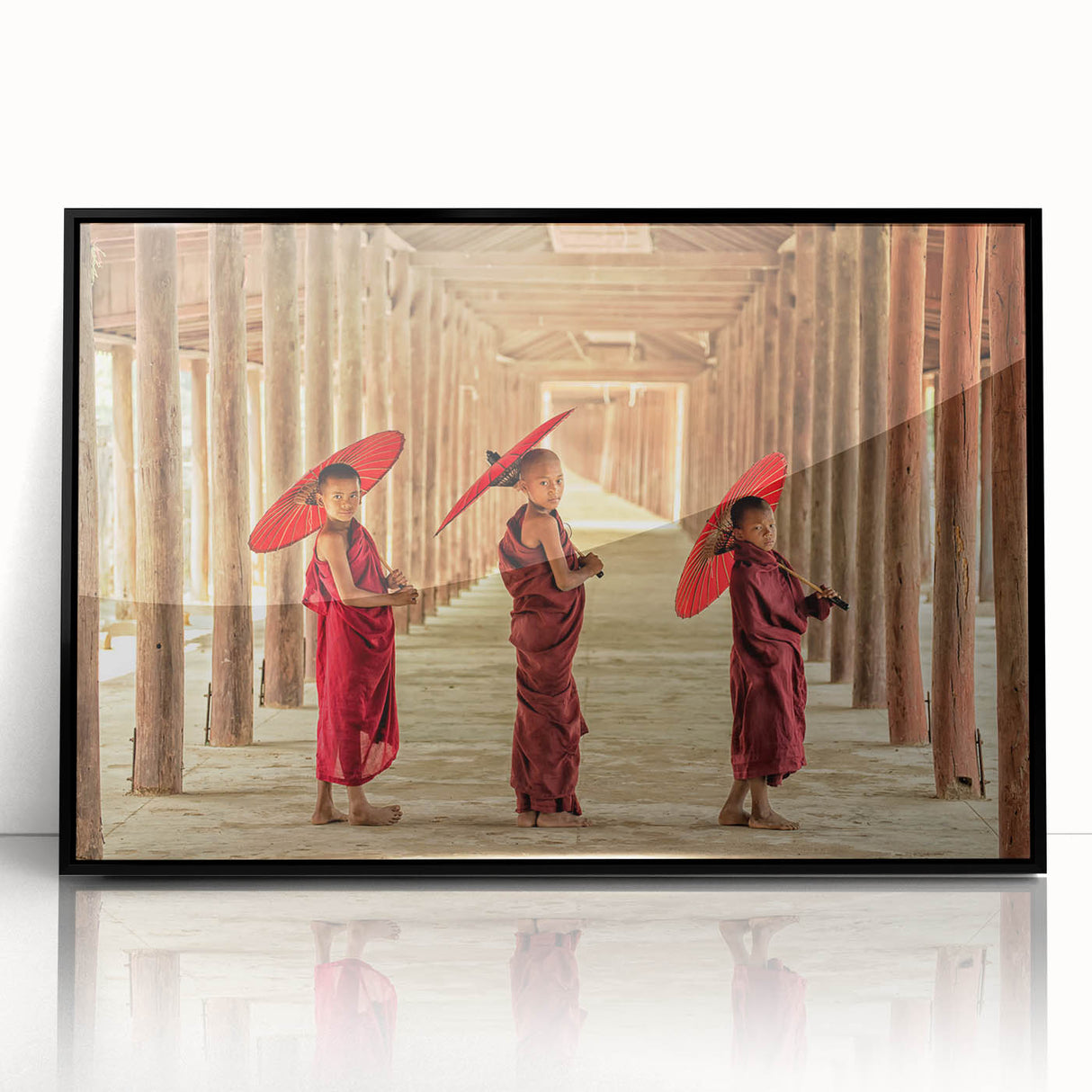 Large abstract wall art featuring a Cambodian landscape in muted earth tones on a framed acrylic.