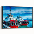 Black and white framed canvas of a vintage-style Asian landscape, ideal for bedroom decor.