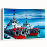 Vintage poster art of a Georgian landscape on extra large framed canvas, featuring vibrant colors against a black background.