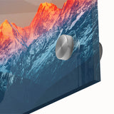 Large abstract wall art depicting an Indian scenery in muted earth tones on acrylic glass, suitable for dining room ambiance.