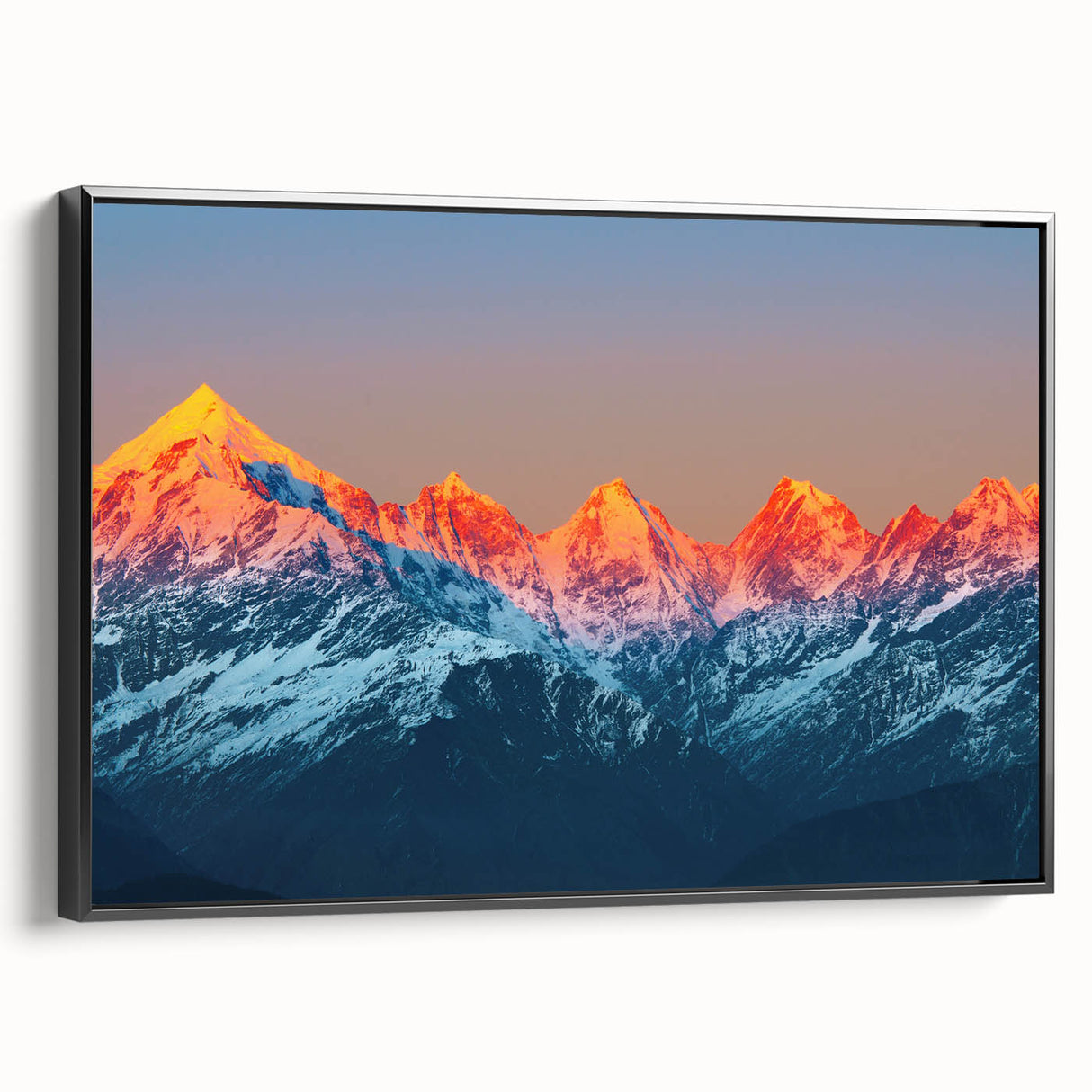 Black and white framed canvas of a vintage Indian landscape, ideal for bedroom wall decor.