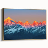 Framed canvas wall art depicting a vintage-style Indian landscape in black and gold tones, ideal for bedroom decor.