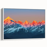 Vintage poster art of an Indian landscape on framed canvas, featuring vibrant colors, ideal for living room decor.