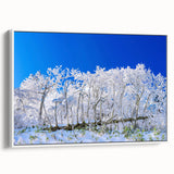 Vintage poster art of a scenic Korean landscape on framed canvas, featuring vibrant colors, ideal for living room decor.