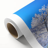 Art deco poster of a serene Korean landscape on rolled canvas, featuring soft pastel hues, ideal for nursery wall art.