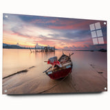 Acrylic print of a Malaysian landscape in muted earth tones, suitable for dining room or bedroom decor.