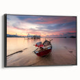 Black and white wall art of a Malaysian landscape on framed canvas, ideal for bedroom decor.