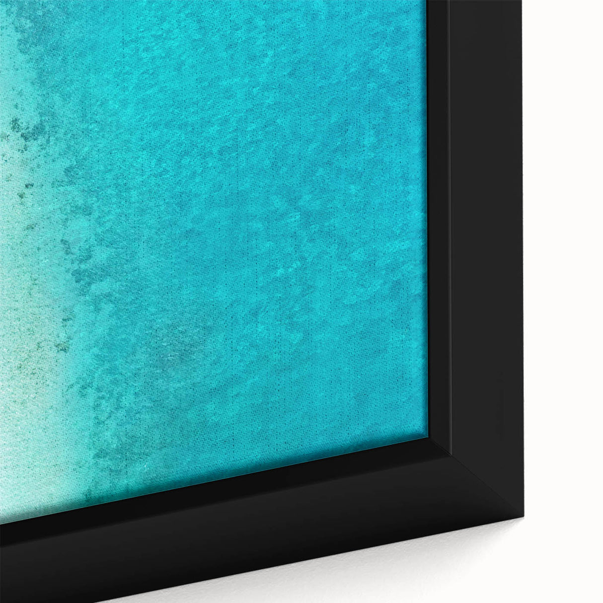 Black wall art depicting a Maldivian scenery with colorful, textured elements on a large framed canvas.