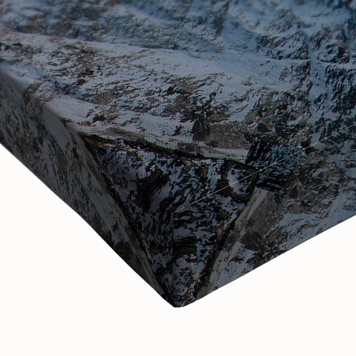 Large art depicting Mount Everest in black and white tones on stretched canvas, suitable for bedroom wall decor.