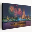 Large stretched canvas depicting a vibrant Bangkok cityscape, ideal for kitchen wall art.