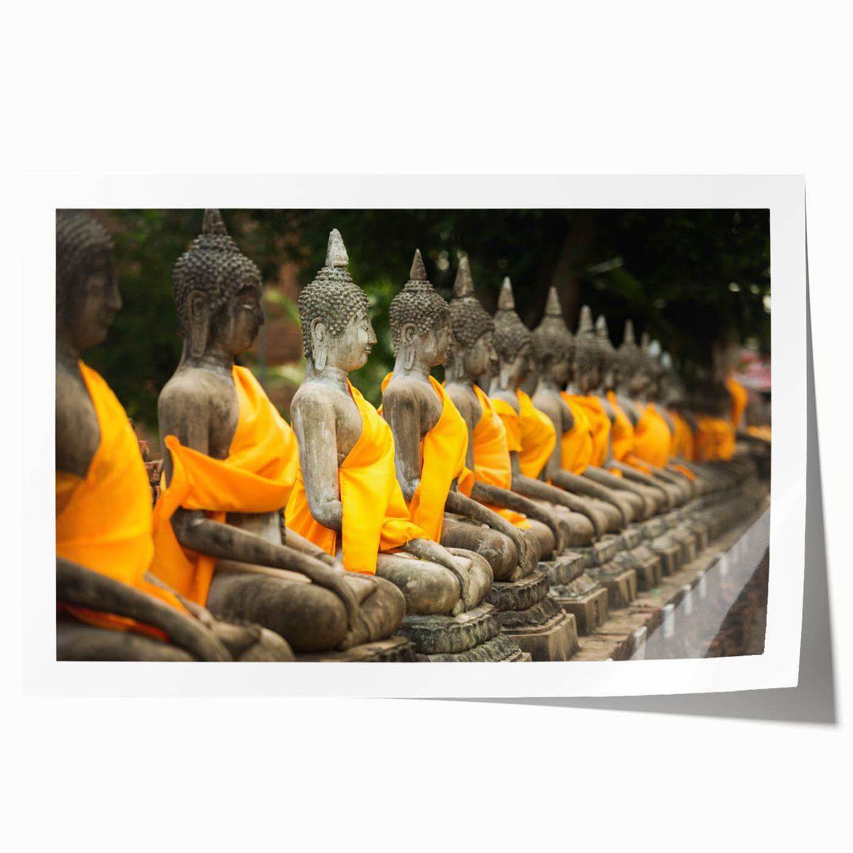 Extra large rolled print of a serene Thai landscape with lush greenery and vibrant flowers, ideal for dining room decor.